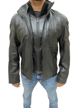 100% Top Grain Leather Double Zipper Jacket C11