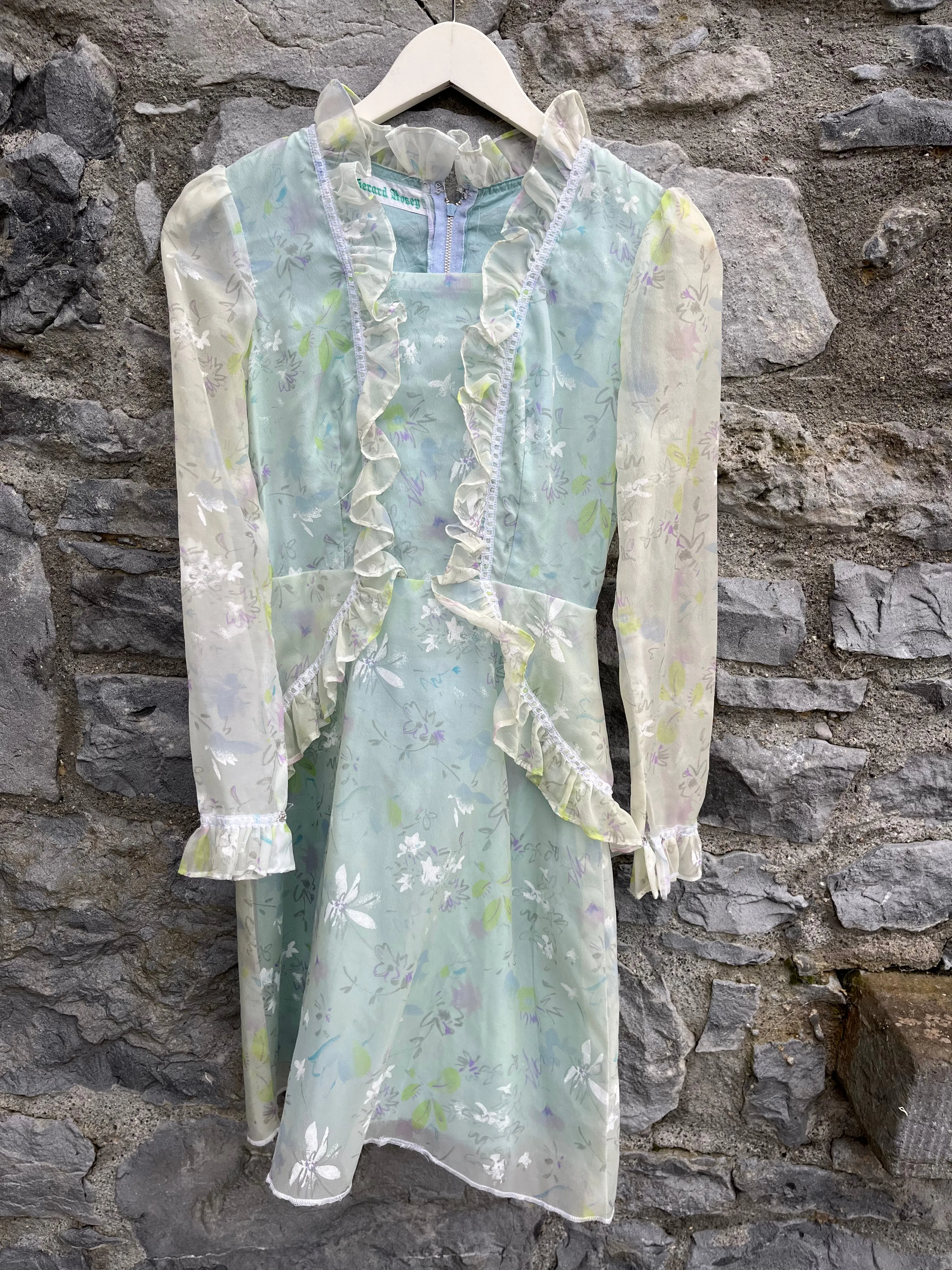 70s pastel floral dress uk 4-6