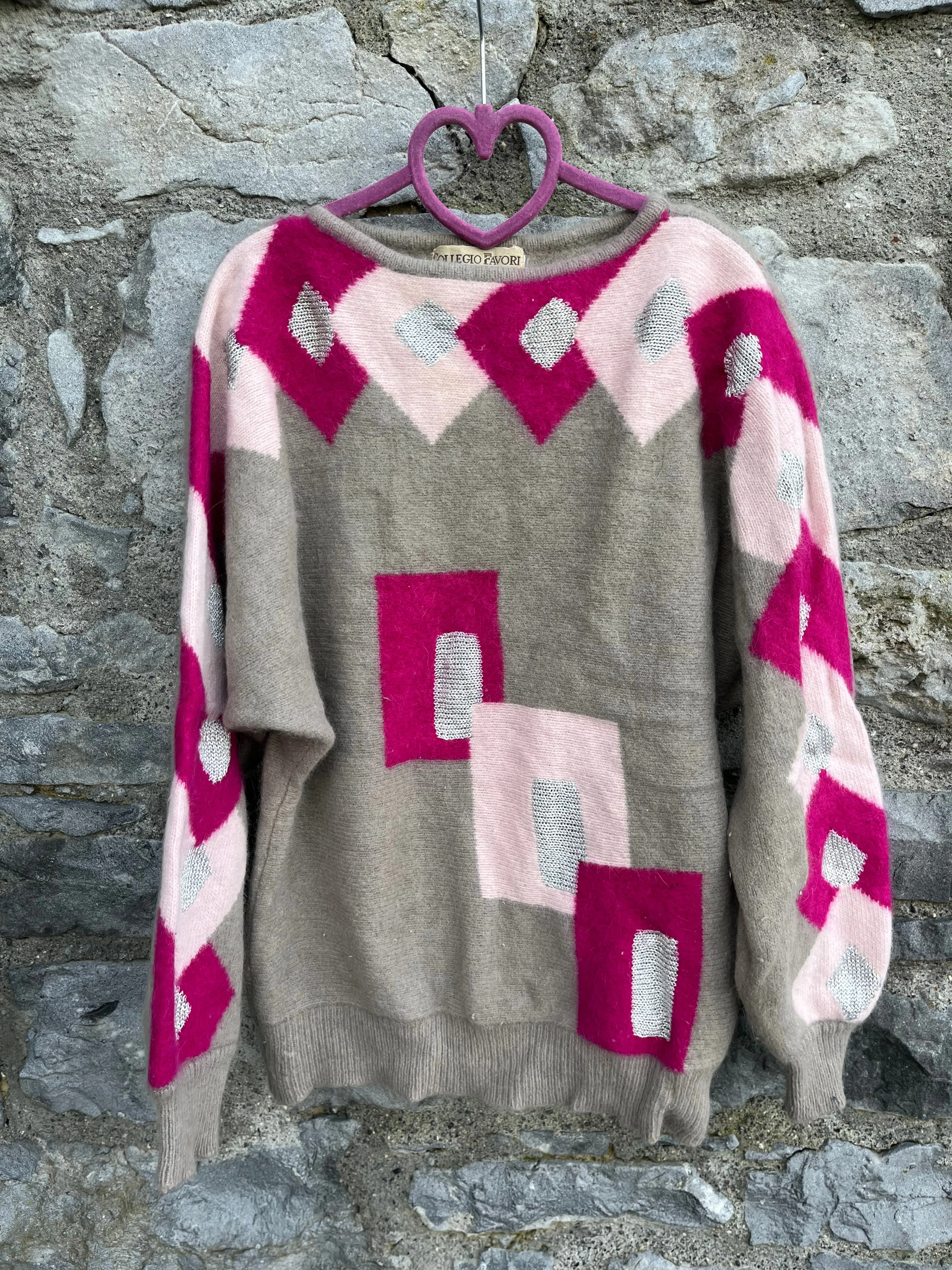 80s geometric brown jumper  12y (152