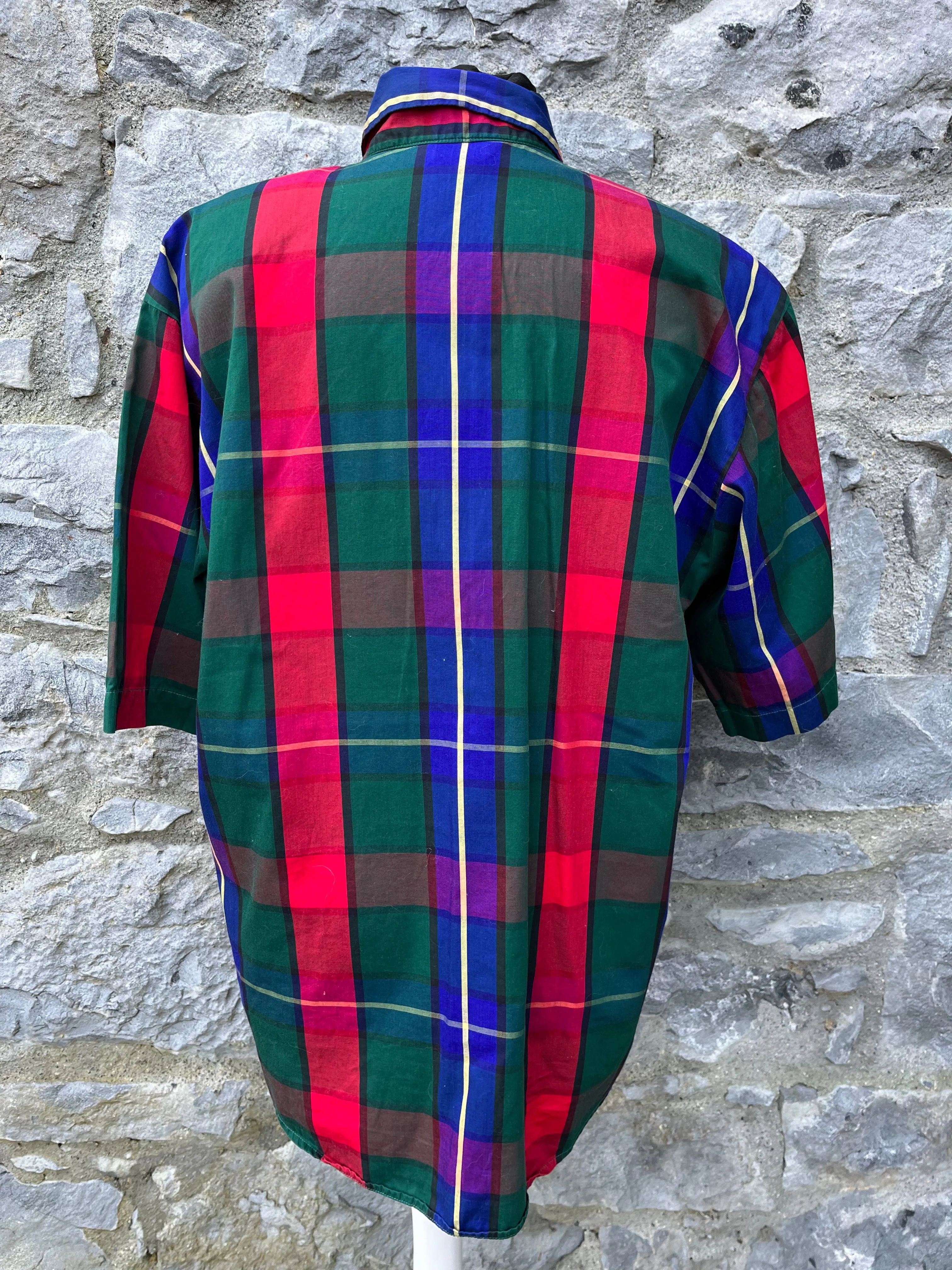 80s Red&green tartan shirt uk 14