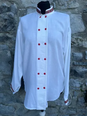 80s white folk blouse uk 10-12