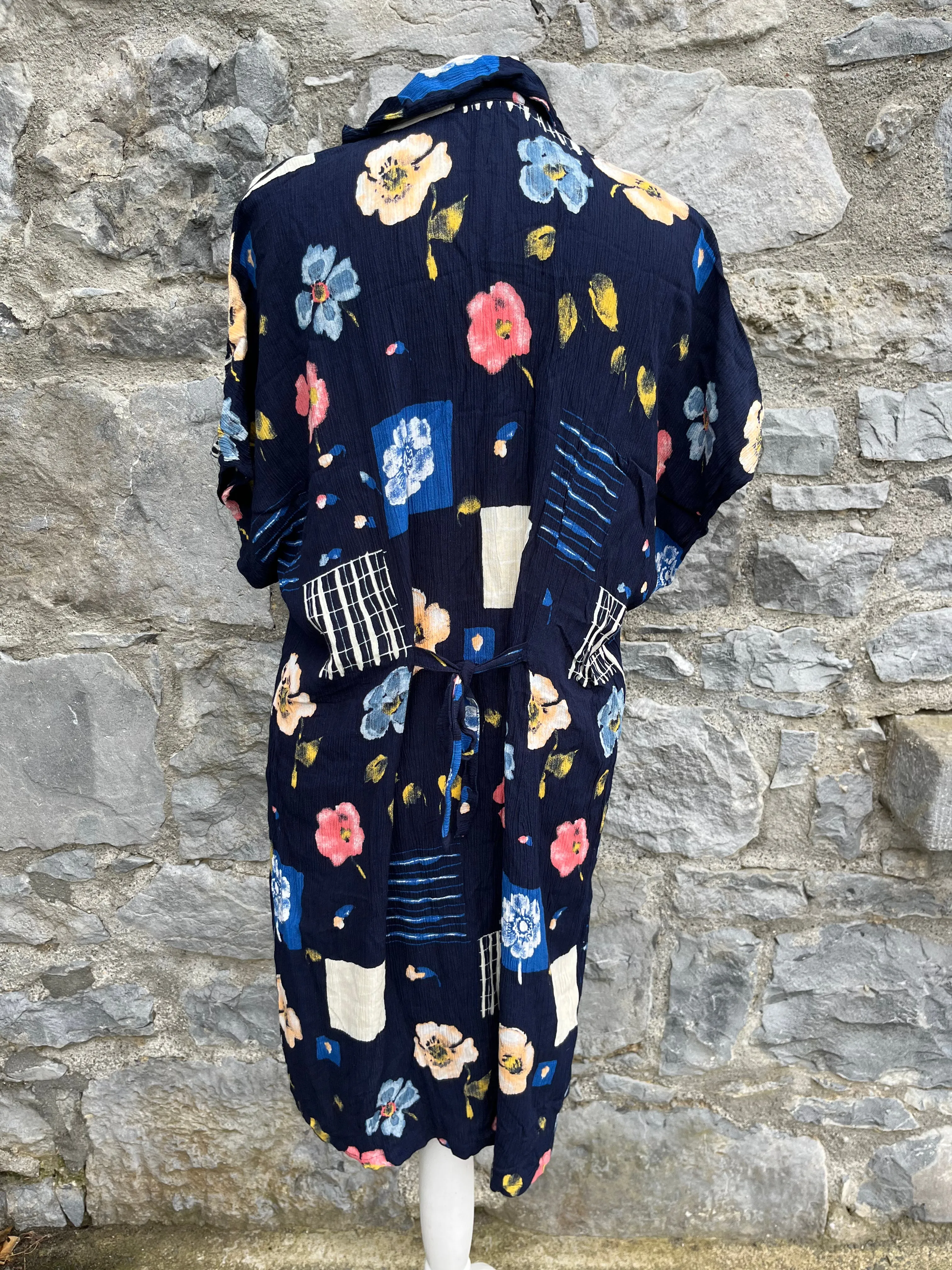 80s wrinkled floral dress uk 12