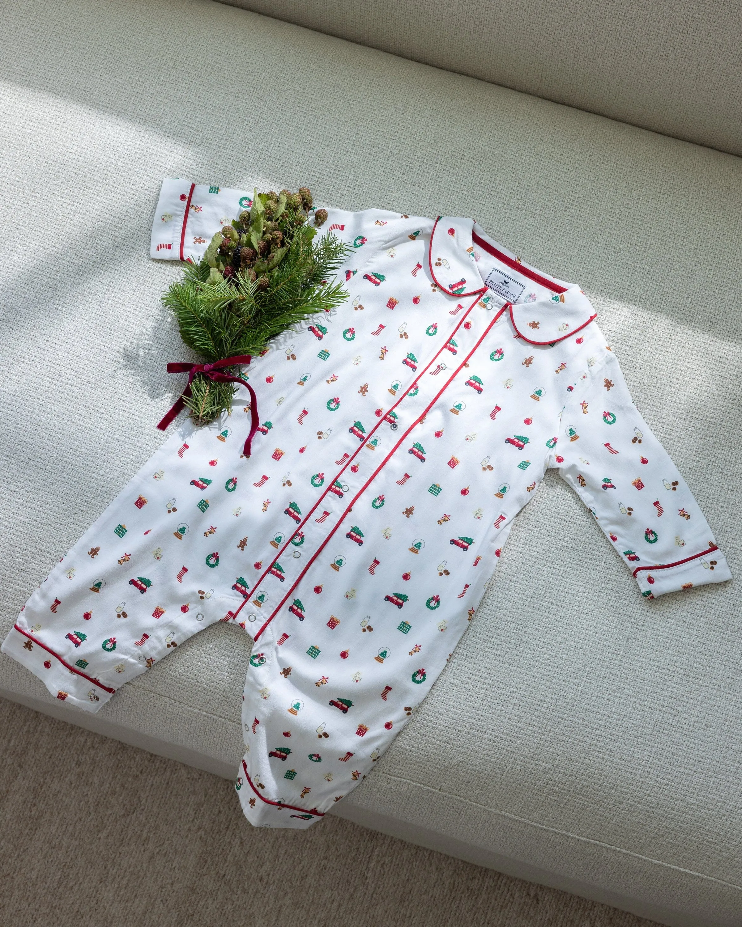 Baby's Twill Cambridge Romper | Winter Nostalgia