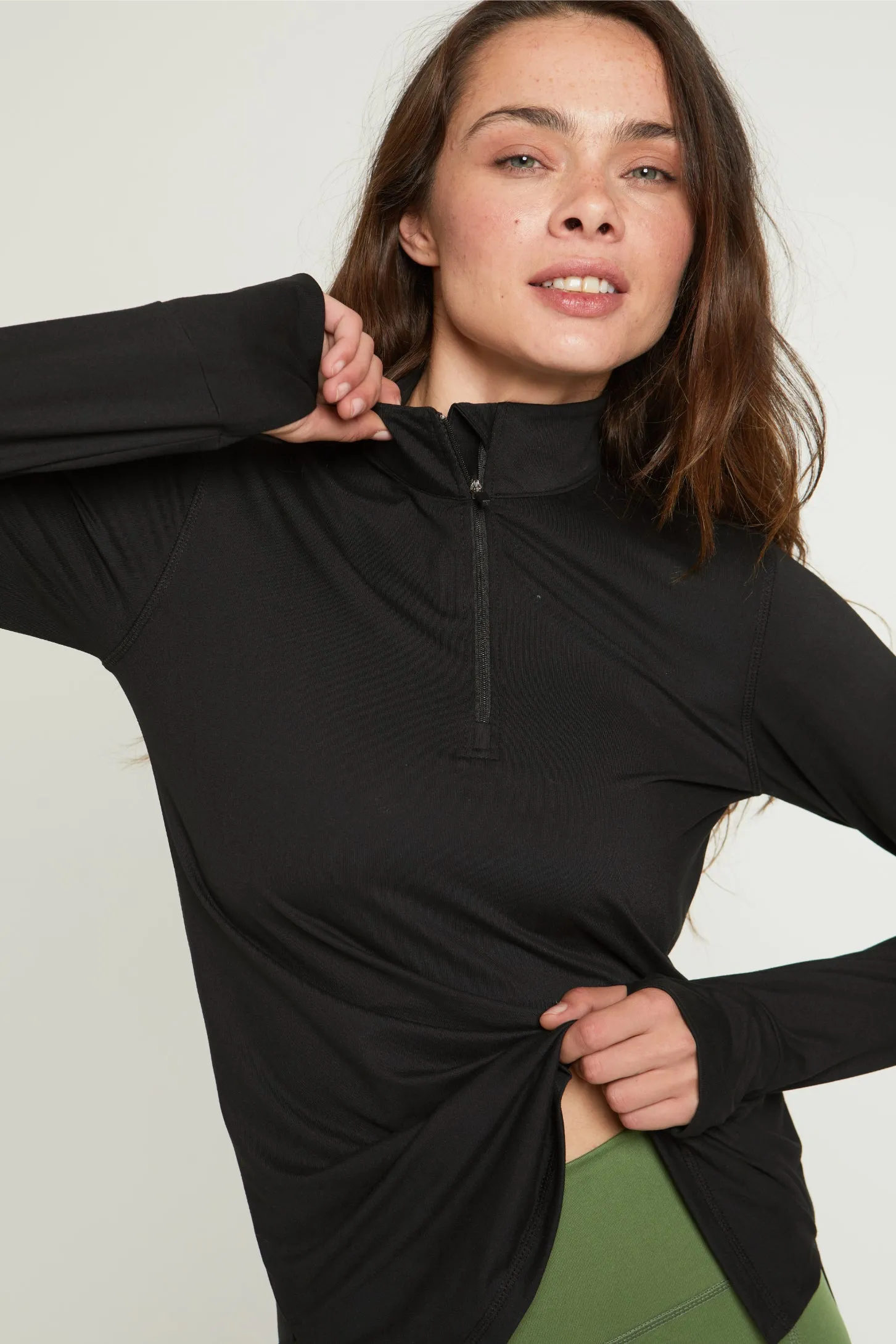 BE SOFT LONG SLEEVE TOP - BLACK