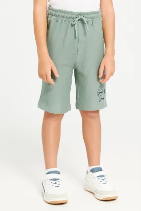 Boys Mint Jacquard Shorts