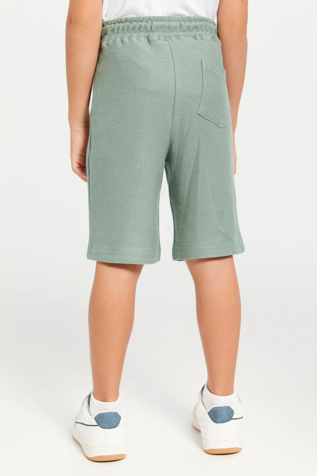 Boys Mint Jacquard Shorts