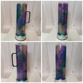 Confetti glitter tumbler 30 oz skinny with handle