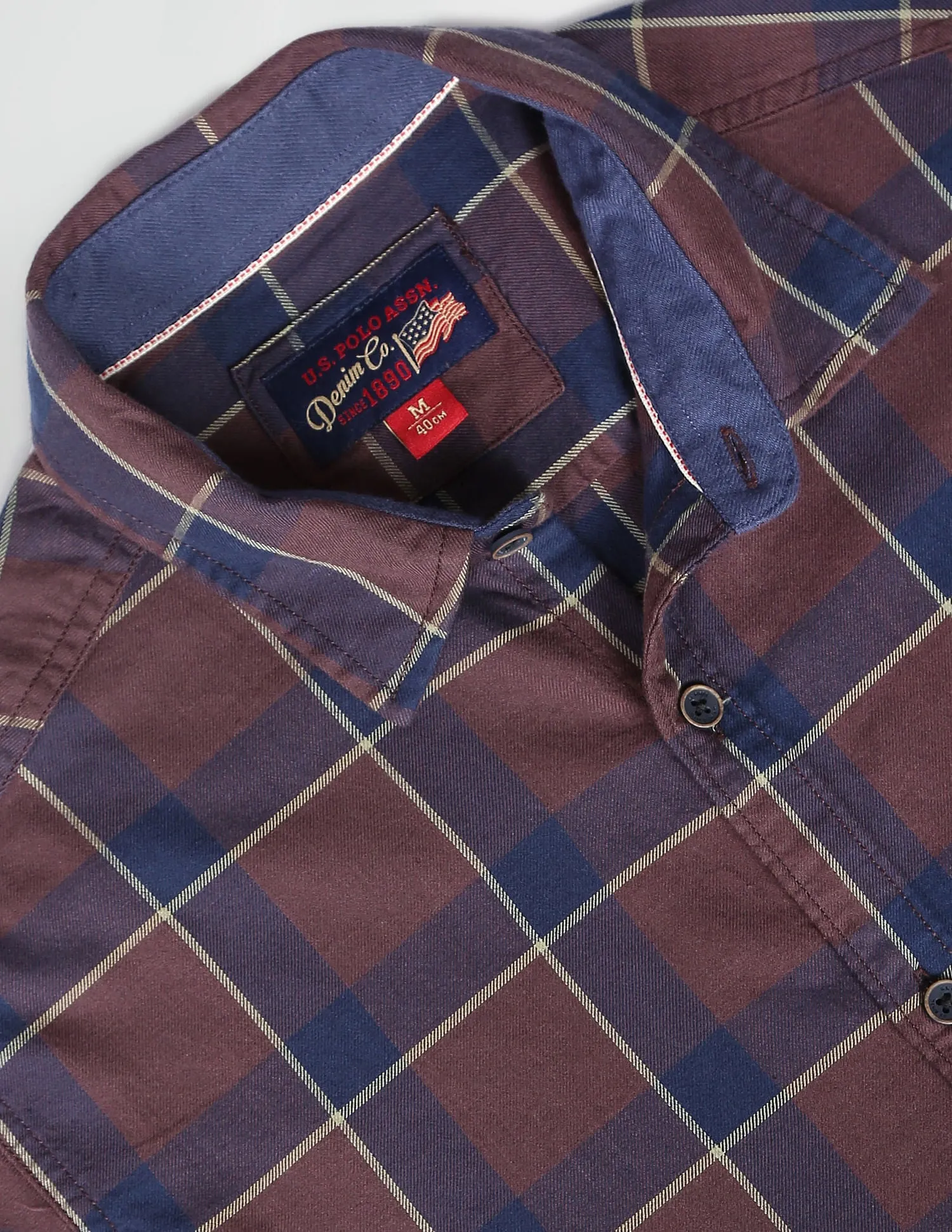 Cotton Plaid Check Twill Casual Shirt