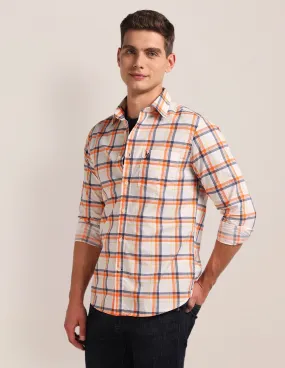 Cutaway Collar Tartan Check Shirt