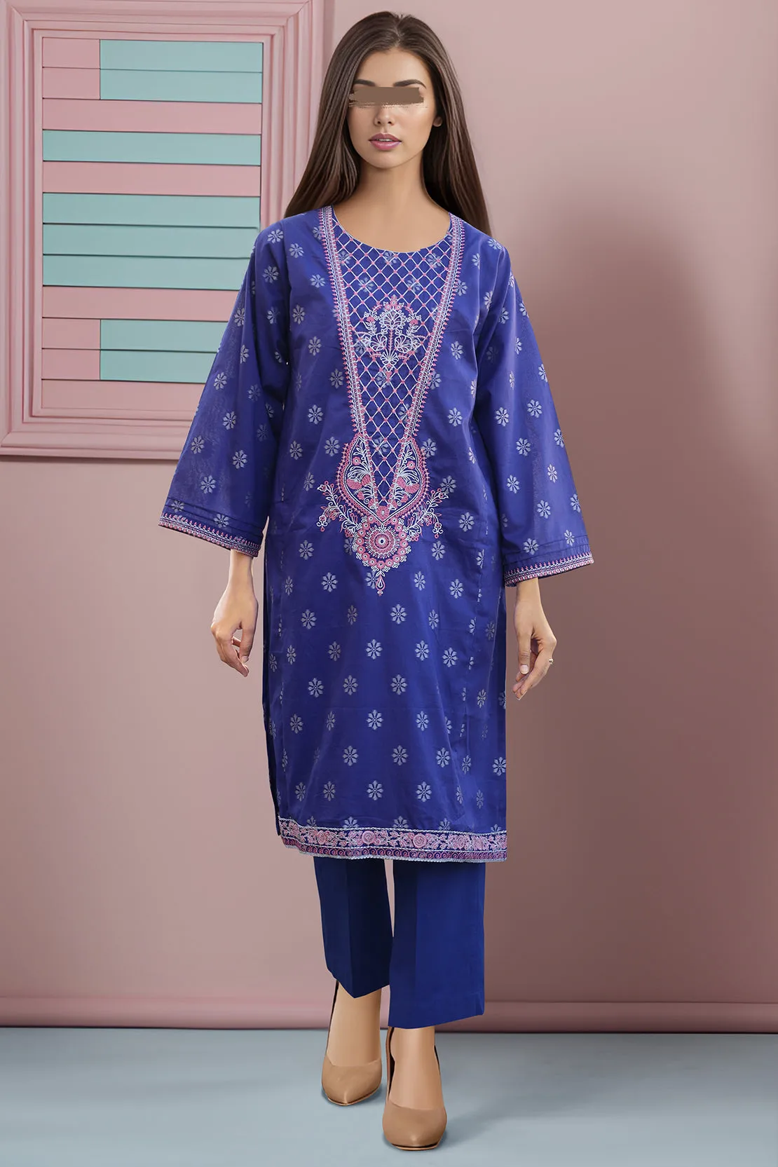 Embroidered Jacquard Cotton Stitched Shirt