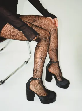 Heart Throb Stockings Black