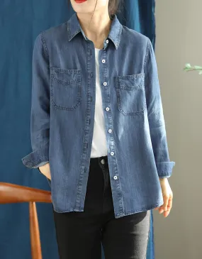 Loose Soft Cotton Loose Denim Shirt