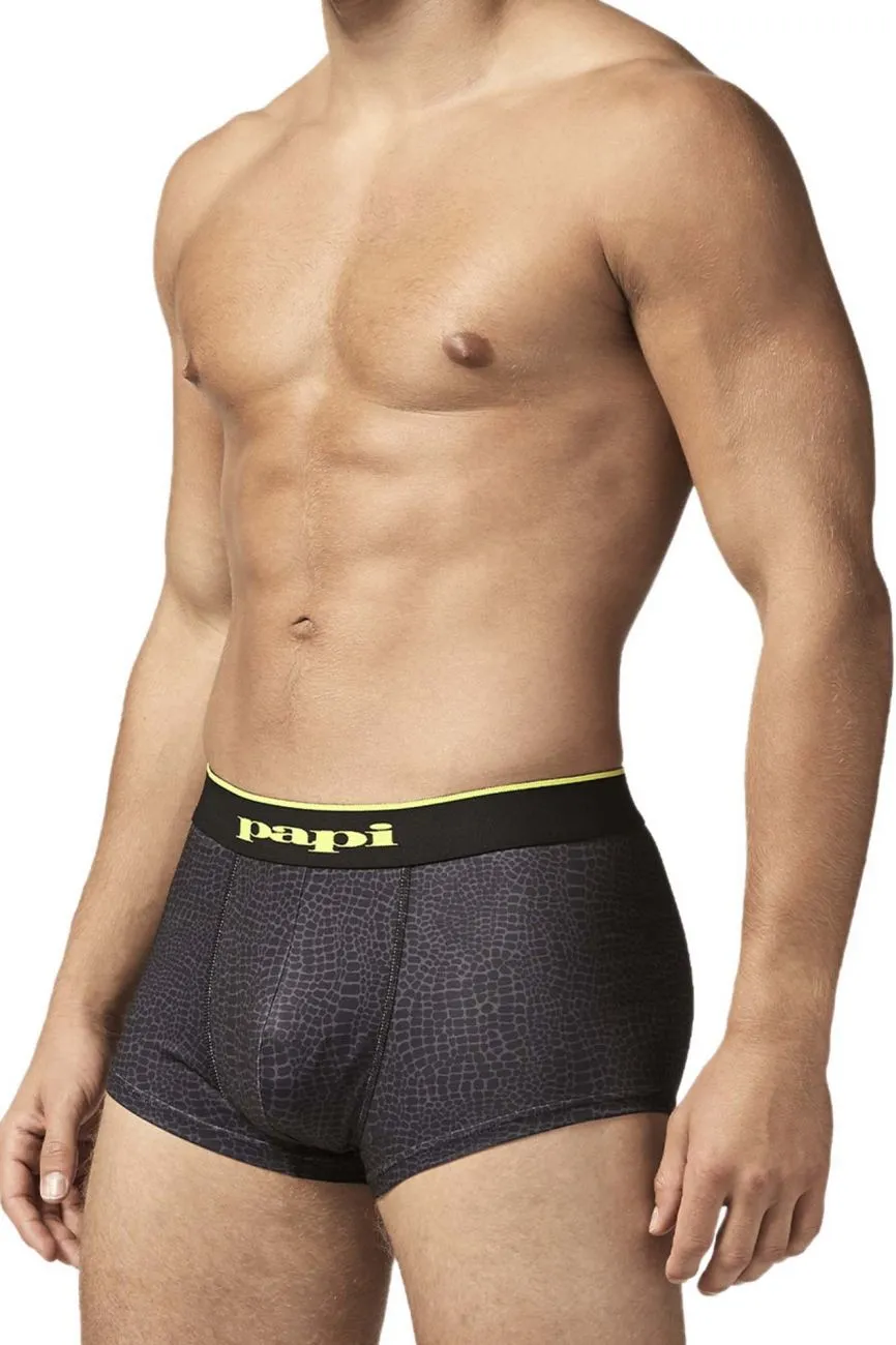 Papi UMPA048 Microflex Brazilian Trunks Charcoal-Leopard