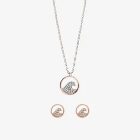 Pave Wave Necklace & Earring Set