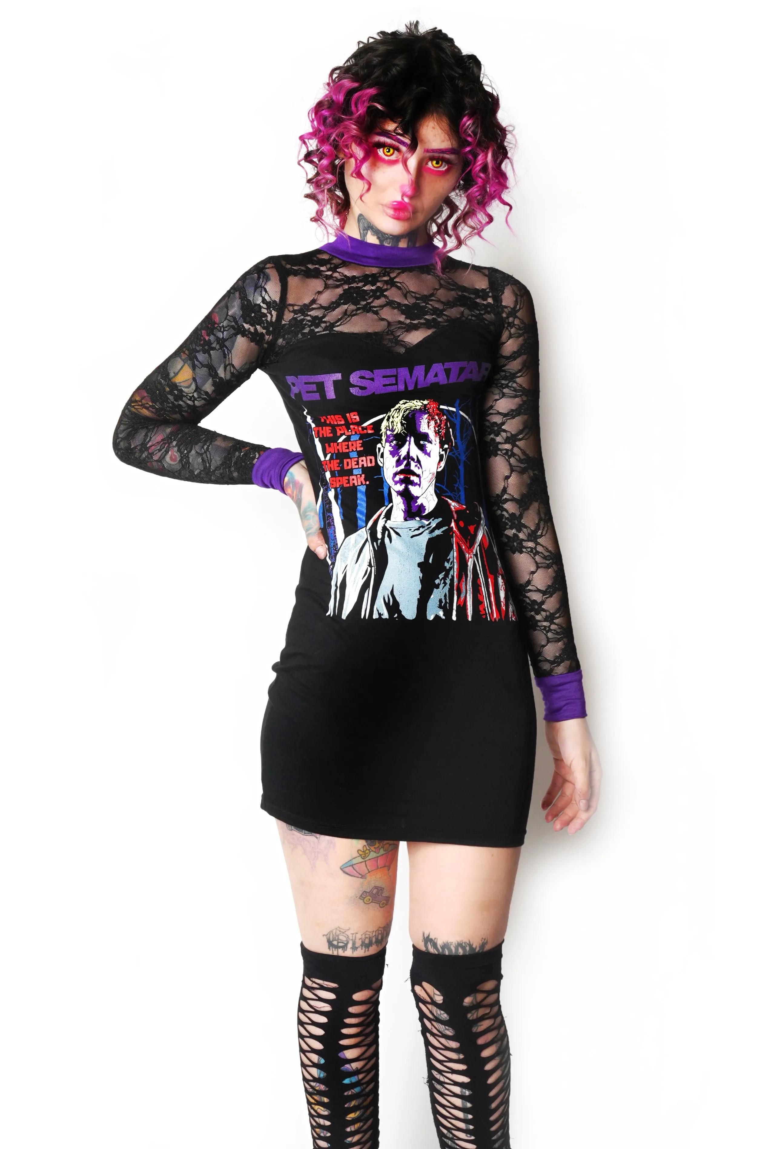 Pet Sematary Long Sleeve Lace Dress