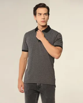 Polo Black Printed T-Shirt - Check