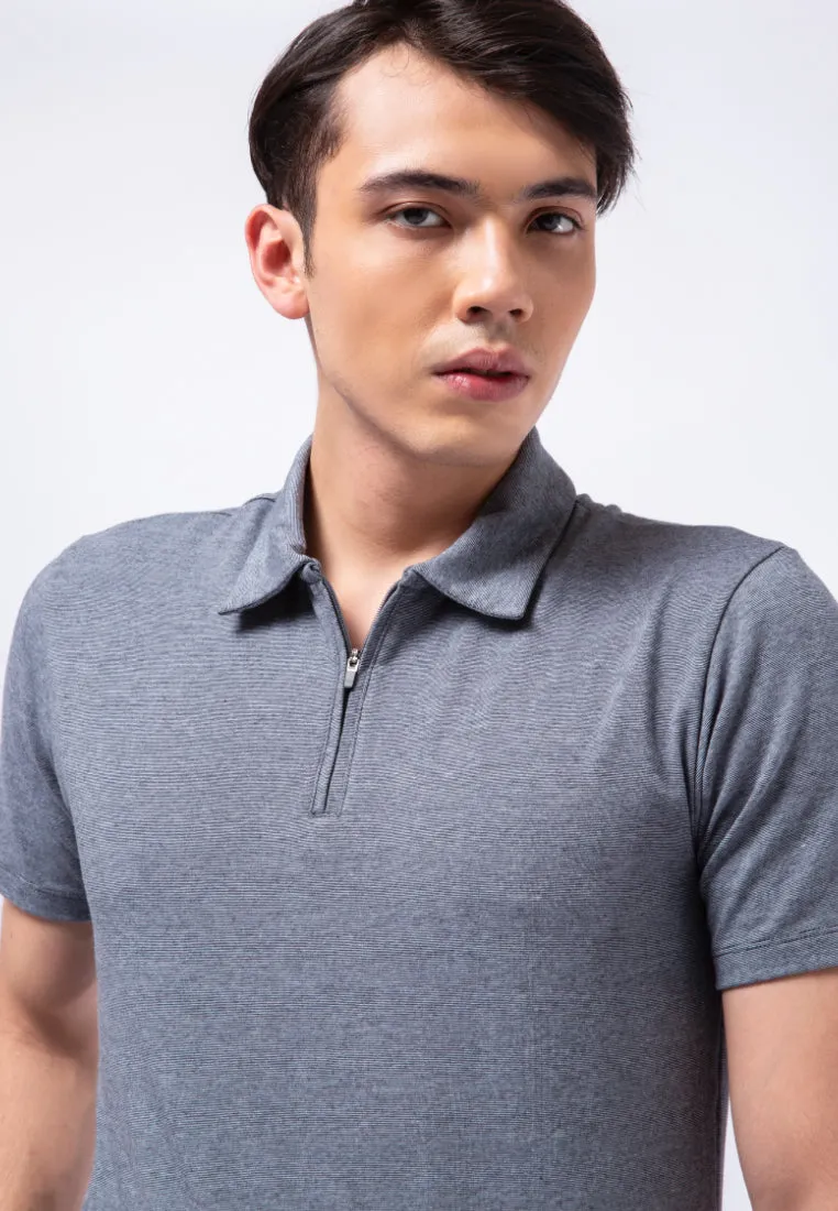 Polo Shirt with Zipper Details