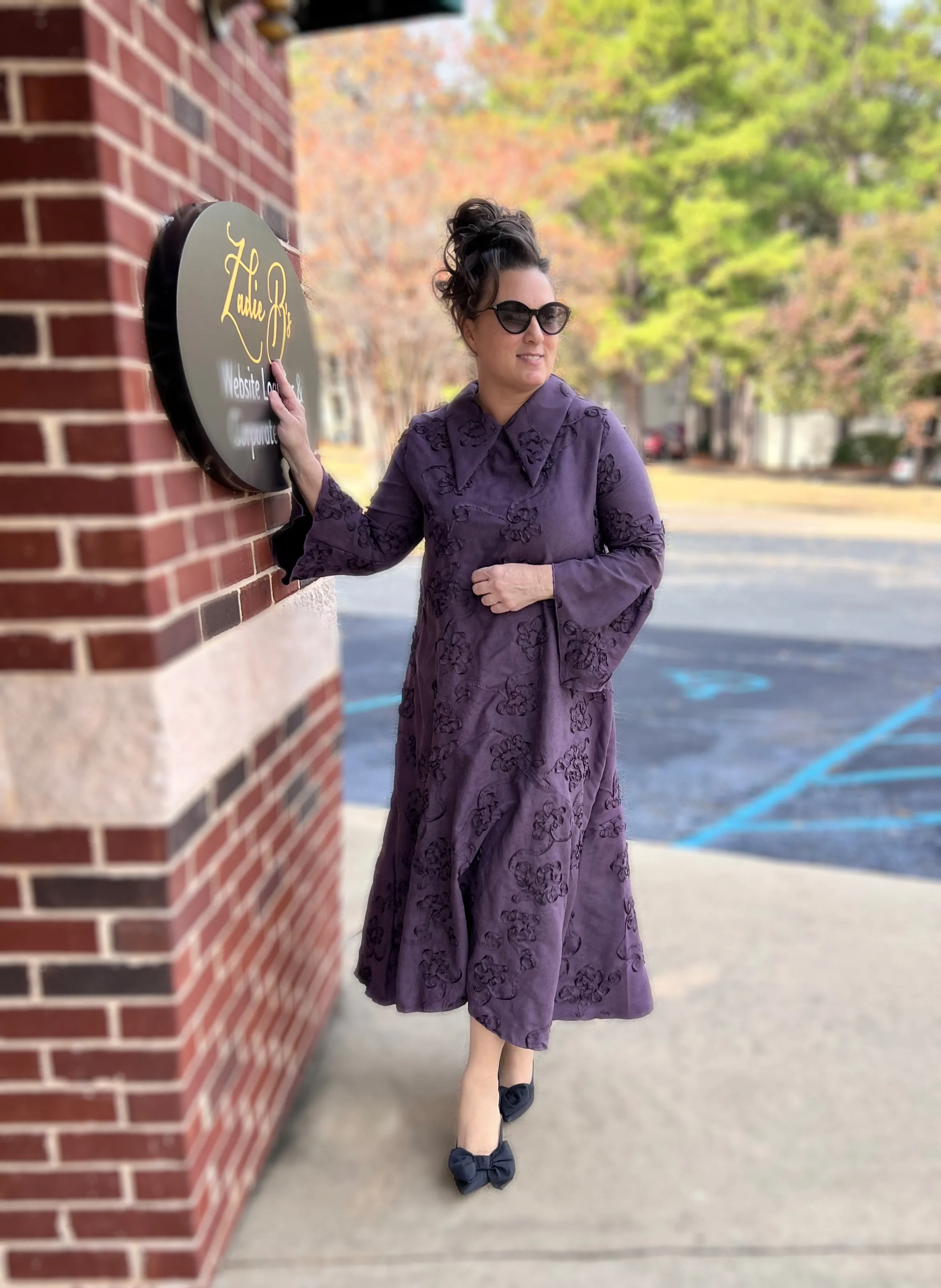 Tiffany Faux Suede Soutache Dress