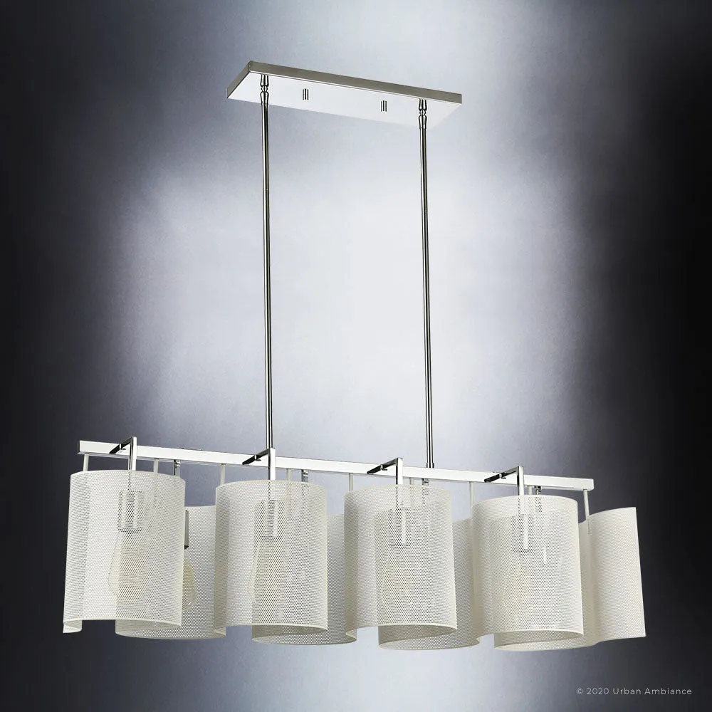 UEX2221 Modern  Chandelier 12''H x 40''W, Matte White & Polished Chrome Finish, Eastpointe Collection