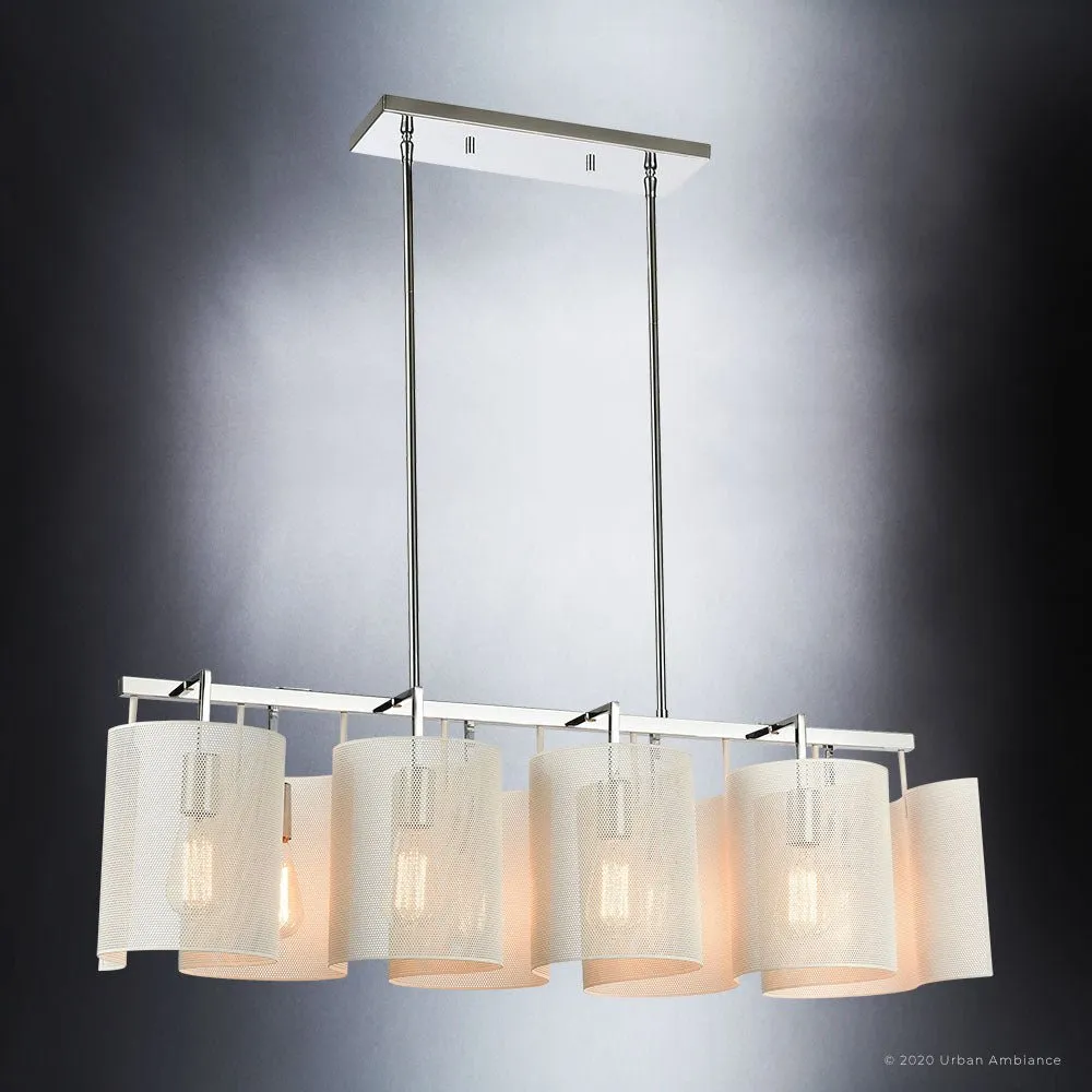 UEX2221 Modern  Chandelier 12''H x 40''W, Matte White & Polished Chrome Finish, Eastpointe Collection