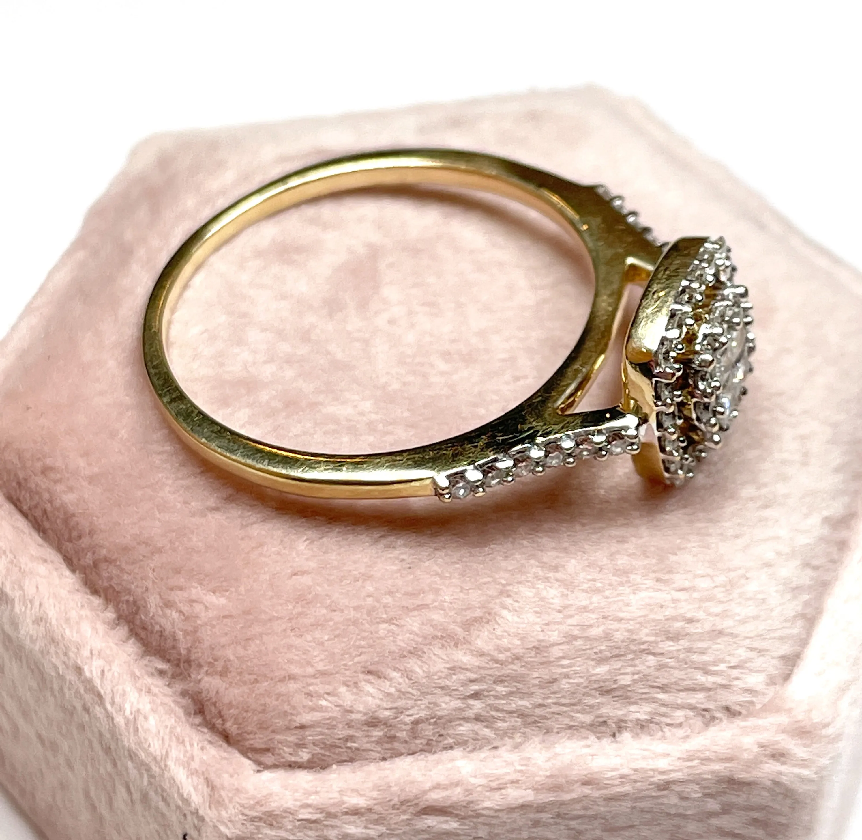 Yellow Gold Double Halo Diamond Ring